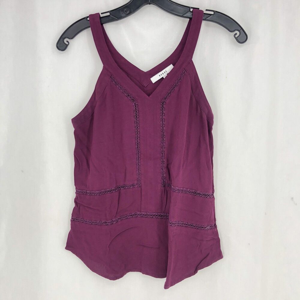 Ro & De Purple Crochet Tank Top Size Extra Small